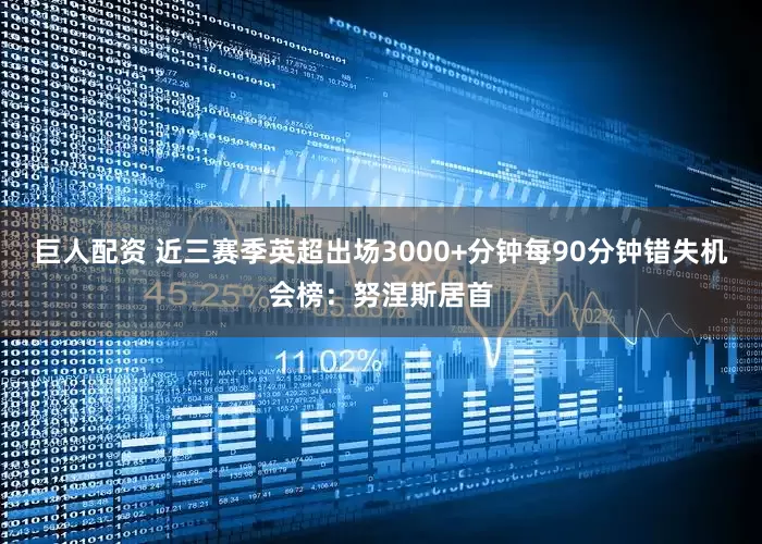巨人配资 近三赛季英超出场3000+分钟每90分钟错失机会榜：努涅斯居首