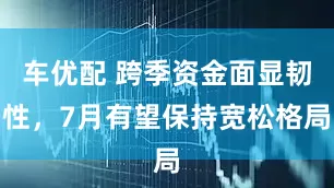 车优配 跨季资金面显韧性，7月有望保持宽松格局