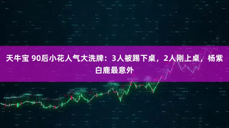 天牛宝 90后小花人气大洗牌：3人被踢下桌，2人刚上桌，杨紫白鹿最意外