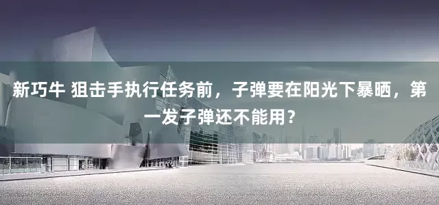 新巧牛 狙击手执行任务前，子弹要在阳光下暴晒，第一发子弹还不能用？